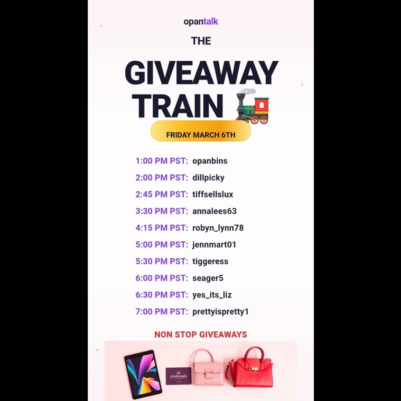 VIP Jewelry Jewelry - Non Stop Givys - Opan Bins Giveaway 2026 RAID TRAIN March 6 'THE CABOOSE'